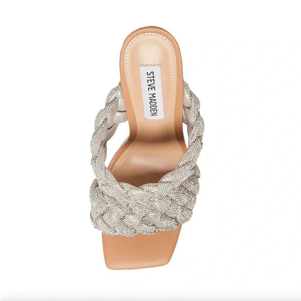 Steve Madden Braided Rhinestone heels size 6 - Picture 8 of 12